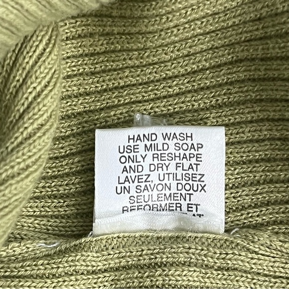 VINTAGE Marviv pullover knit sweater ribbed v-neck cap sleeve chartreuse size L - Picture 8 of 11